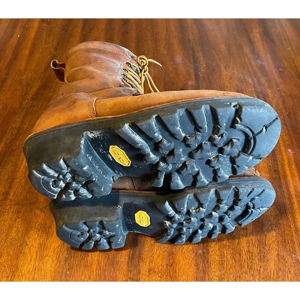 Red Wing 4420 Brown Leather Waterproof Work Boots Men's Size 9.5‎ D Vibram
